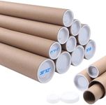 aromeili Mailing Tubes with Caps,10 Pack 2x30-Inch &1.5x24-Inch Kraft Paper Poster Tube for Shipping, Packing, Bulk Round Packaging, Cardboard Mailers, Art Prints, Maps, Blueprint