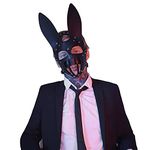 Mumbobyswim Women Leather Masks Leather Cat Rabbit Mask Masquerade Party Mask Half Face Mask for Cosplay Halloween