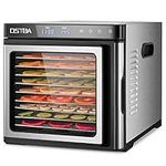 OSTBA Food Dehydrator Machine, 9 Stainless Steel Trays Dehydrators for Food and Jerky, Herbs, Veggies, Fruits, Adjustable Temperature and 48H Timer, Overheat Protection, 1000W, Recipe Book Included