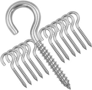 ZUSFUL 12-Pack 304 Stainless Steel Screw Eyes, Heavy Duty Screw in Eye Hooks Ring for Hammock Stand, Yoga & Brazilian Hammocks, Swing Chair, Indoor & Outdoor, Self Tapping Screws, 3.2 Inches