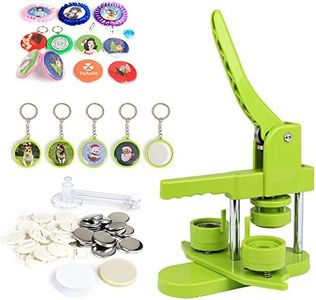 Button Maker Machine (4th Gen) FASTTOBUY Installation-Free 37mm 1.5 Inch Upgrade Badge Maker Pin Maker Press Machine with 405pcs Free Button Parts, Circle Cutter