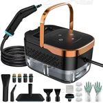 Steam Cleaner, Portable Handheld Steamer for Cleaning with 17pcs Accessories, 6-Level Adjustable & 15s Heat-Up, High Pressure Steam Cleaner for Kitchen, Floor, Tile, Dirt, Grout, Grease, Car Detailing