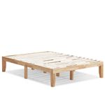 KOMFOTT 14 Inches Wood Platform Bed Frame, Solid Wood Mattress Foundation with Rubber Wood Frame, Strong Poplar Wood Slat Support, No Box Spring Needed, Bed Frame (Natural, Full)