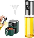 Hongtellor Olive Oil Sprayer, Sprayer Dispenser, Stainless steel dispenser Mister with Upgraded Spray Mouth, 100ml Glass Dressing Bottle for Cooking Kitchen BBQ Salad Baking Roasting Grilling (001)