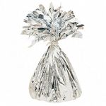 Pack of Silver Heavy Foil Fountain Table Floor Balloon Weights for Helium Birthday Party Wedding Balloons (24 Pack)