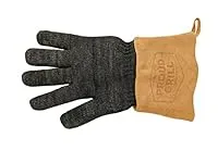 Proud Grill HeatShield BBQ Glove - Built with Kevlar® Protective Heat Proof Fibers. Ideal Heat Glove for Grill with Long Split Leather Cuff and Wool Liner. Certified Heat Resistant Grill Glove.