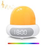 Elixoria Alarm Clock with Light, 16 White Noise Sleep Sounds, Adjustable 8 Colors Warm Bedside Night Lights with Digital Clock for Kids, Adults