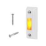 Lighted Doorbell Push Button, Metal Door Bell Button Wired with Screws Wall Mounted Doorbell Switch Door Chime Button Doorbell Button Replacement for Most Doorbell Door Chime (White)