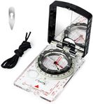 Nihtdoy Orienteering Compass with Sighting Mirror - Adjustable Declination for Hiking & Backpacking - Reliable Emergency Backup for Scouts & Beginners