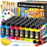 64 PCS Acrylic Paint Set with 12 Br