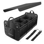 HAOKAY Large Car Trunk orgnaizer, SUV Trunk Organizer, Car Storage Organizer, Premium Multi Compartments Collapsible Car Organizer Foldable Cover