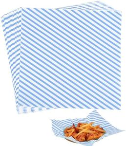 KIKISML 100 PCS Deli Paper Sheets 12 * 12 Inch, Food-graded Greaseproof Paper Food Basket Liners for Sandwiches, Burgers, Fries Wrapping Paper for Party, Festival and Outdoors - Blue