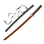 Martial Arts Adults Red Oak Roped Wooden Bokken With Plastic Scabbard