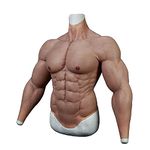 XBSXP Fake Musles Costume - Male Chest Abs Arm Silicone Muscle Chest Half Body Suit Simulation Skin for Cosplay Halloween / 4