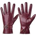 Womens Winter Leather Gloves Touchs