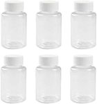 vipolish 12 PCS 100 ML 3.3 OZ Plastic Clear Pill Bottles Empty Capsule Container with White Screw Cap Solid Powder Case Refillable Tablet Storage Holder Bolus Sample Jar for Dispense Different Items