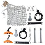 Angles90 Cable Pulley Set - Professional Muscle Strength Fitness System with 2 Dynamic Pulley & Multifunctional Dynamic Grips - Rope Net - Lat Pull Down Bar - Homemade Weight Pulley System