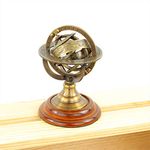 Nagina International Wood Sphere Globe (floored base - 4 inch , globe size : 6 x 5 inch, Brown)
