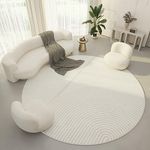 Modern Geometric Round Rug Irregula