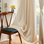 Amazon Basics - Room Darkening Blackout Door Curtains, 100% Room Darkening | 9 Feet |Set of 2| Plain Design | for Living Room and Bedroom | 115cmx 274cm, Color- Cream