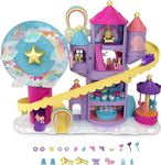 Polly Pocket Rainbow Funland Theme Park, 3 Rides, 7 Play Areas, Polly and Shani Dolls, 2 Unicorns & 25 Surprise Accessories (30 Total Play Pieces), Great Gift for Ages 4 Years Old & Up, HBT13