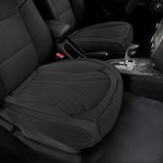 2 Pack Front Car Seat Covers, Bottom Seat Covers for Cars,Luxury Leather Seat Cushions Protectors Cover,Waterproof,Anti-Slip,Full Wrap,Compatible with Most Vehicles (Black, Front Seat)