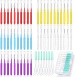 Zopeal 250 Pcs Interdental Brush for Braces Disposable Braces Flossers Dental Picks Floss Toothpick Dental Teeth Flossing Head Oral Hygiene Flosser Toothpick Soft Cleaning Tool (Stylish Color)