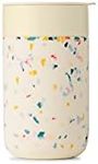 W&P Porter Travel Protective Silicone Sleeve, 16 Ounce Terrazzo Cream, Reusable Cup for Coffee or Tea, Portable Ceramic Mug with BPA-Free Press-Fit Lid, Dishwasher Safe, On-The-Go