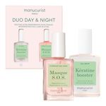 Manucurist Duo Day & Night - Routine for Soft or Damaged Nails - Nail Kit : 1 Nail Strengthener and Growth Serum, 1 Nail Night Mask - Intense Nail Care Treatment - Nails Care Vegan