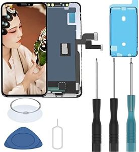 for iPhone X 10 5.8 Inch Repair LCD Screen Replacement Full Display Assembly with Free Repair Tools Waterproof Frame Adhesive in Black