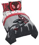 Marvel Miles Morales New Kid 5 Piece Twin Bed Set - Includes Comforter & Sheet Set Bedding - Super Soft Fade Resistant Microfiber (Official Marvel Product)