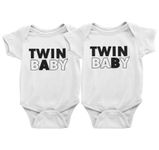 Pranawan Clothing Baby Twin A Twin B Romper 0-12 months UNISEX White