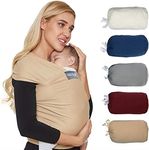 NEOtech Care Baby Wrap Carrier - Cotton - Breathable & Adjustable - For Infant, Newborn, Child, Toddler (Light Brown)