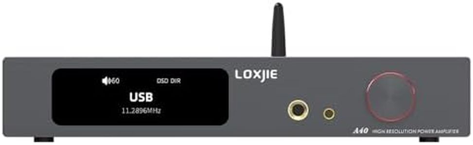 LOXJIE A40 HiFi Audio Power Amplifier Headphone Amplifier,MA5332MS Chip,NJW1194 Chip,MQA Full Decoding,Support Transmission DSD,XU-316,Bluetooth 5.1,with Remote Control (Gray)