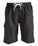 Kanu Surf Men's Flex Swim Trunks (Regular & Extended Sizes), Line Up Black, Large