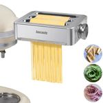 Eascandy 3 In 1 Pasta Maker Attachment for KitchenAid Stand Mixer, Stainless Steel Pasta Roller Attachment for KitchenAid, 8 Gears Adjustable.