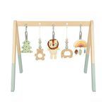 OOOK Baby Play Gym with 5 Hanging Toys, Versatile Wooden Play Gym for Infants to Play and Learn, Activity Gym Center Suitable as Newborn Gift for Boys and Girls Aged 0 Month+