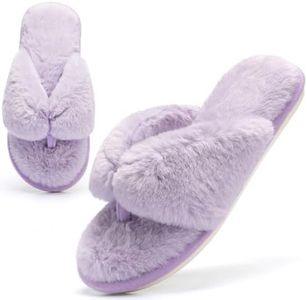 MAXTOP Fluffy House Slippers for Women Open Toe Cute Memory Foam Flip Flop Slippers Indoor Outdoor Soft Slides Shoes