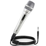 Adamantite Dynamic Musical instrument Microphone for Singing with 4M/13 ft XLR Cable, Handheld Mic for Karaoke Singing, Speech, Wedding, Stage and Outdoor Activity(Silver)