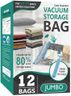 Cozy Essential Vacuum Storage Bags, 80% Compression Vacuum Seal Space Saver Plastic Packaging Bags for Clothes, Blankets, Pillow, Bedding, Comforters, Sealer Clothing Storage,12 Jumbo