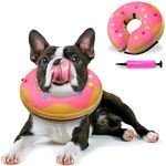 KIKNIN Inflatable Dog Cone Collar, Protective Recovery Collar Cone for Small Medium Large Dogs and Cats, Soft E-Collar Dog Donut Cone Alternative After Surgery (Pink, Medium)