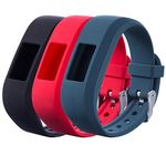 Chofit Replacement for Vivofit JR 2/Vivofit JR/Vivofit 3 Straps, Large Silicone Bands Wristband Bracelet Compatible with Garmin Vivofit JR 2/Vivofit JR/Vivofit 3 Activity Tracker (Black+Slate+Red)