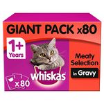 whiskas 1 Plus Cat Pouches Meat Selection in Gravy Giant Pack, Chicken, 0.1 kg