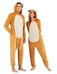 Ekouaer Unisex Adult Animal One Piece Costume Cosplay Sleepwear Halloween Onesie Pajamas