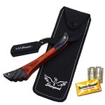 Baber Straight Razor – Sharpend Professional Shaving Stainless Steel Wood Razor for Men - Mens Straight Razor Kit-Vintage Straight Edge Barber Razor - Salon Quality Cut Throat Shavette