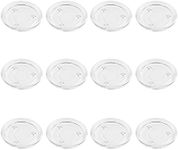 Juvale Pillar Candle Holder Plates - 12-Pack 4-inch Basic Round Glass Pillar Candle Holders Wedding, Spa, Home, Party Decoration, Clear, 4 inches in Diameter