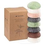 Navaris Konjac Sponges - Set of 8 - Facial & Body Natural Konjac Sponge Puffs - Exfoliating & Cleansing Face & Skin Sponges for Bath & Shower - 8-Pack