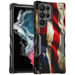 Cass Creations Tough Mobile Phone Case Compatible with Samsung Galaxy S23 Ultra (6.8 inch), Hybrid Shockproof Bumper Protective Phone Cover - American Flag