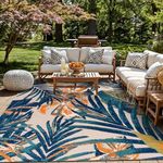 Rugshop Indoor/Outdoor Floral Tropical Durable Area Rug Multi 12' x 15'