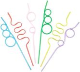 Homeford Neon Colored Plastic Crazy Straws, Assorted Colors, 6-Piece